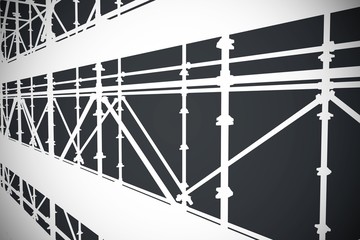 Composite image of 3d image of construction scaffolding