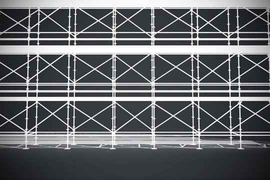 Composite image of 3d illustration of metal grate with planks