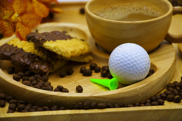 Coffee time for golfer