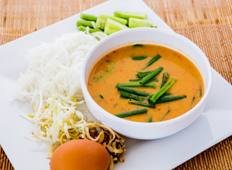 vermicelli solution or kanom jean , Thai food