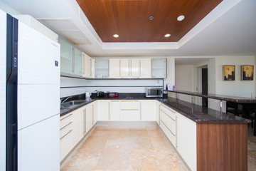 Fototapeta na wymiar interior design of the kitchen in apartment