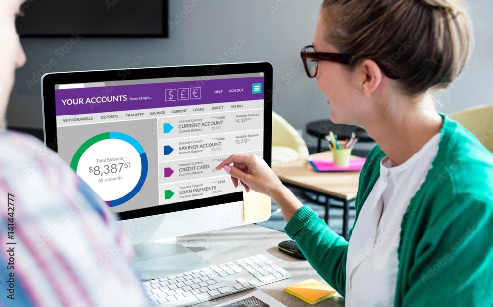 Canvas Prints composite image of graphic image of bank account web site