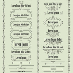 Collection of calligraphic frames and borders