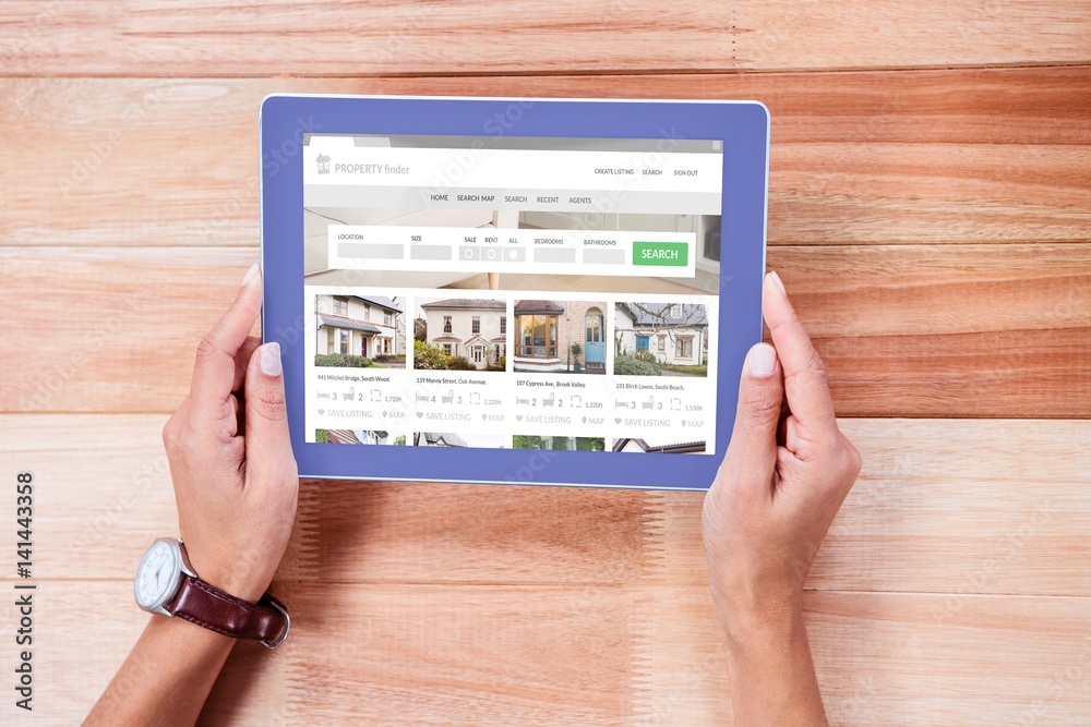 Poster composite image of composite image of property web page