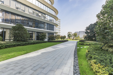 Obraz premium Cityscape office buildings with modern corporate architecture - business and success concept