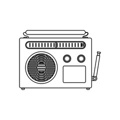 Vintage radio stereo icon vector illustration graphic design