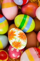 Fototapeta na wymiar Colorful painted easter eggs