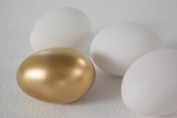 White and golden easter eggs