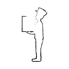 Mailman delivery service icon vector illustration graphic design