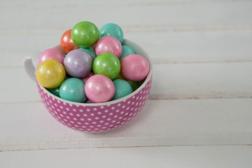 Colorful Easter eggs in bowl