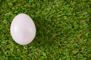 White Easter egg on grass