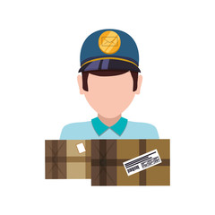 Mailman delivery service icon vector illustration graphic design