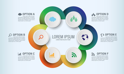 Circle graphic vector elements for infographic. Template chart diagram, graph, presentation, workflow for business work. Abstract design background illustrator.