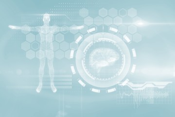 Obraz premium Medical interface in blue and black 3d