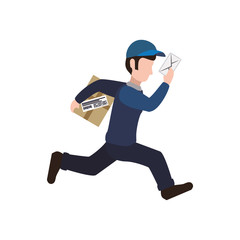 Fototapeta na wymiar Mailman delivery service icon vector illustration graphic design