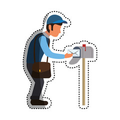 Mailman delivery service icon vector illustration graphic design
