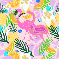 Hand drawn vector pattern. Summer vacation.