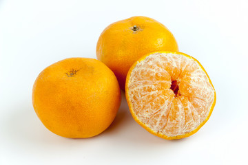 fruit orange on white
