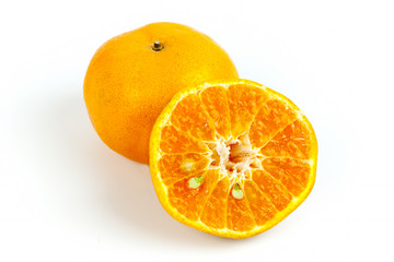 fruit orange on white