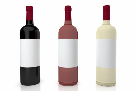 3 wine bottles for mockup 3d rendering