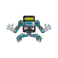 Robot machine technology icon vector illustration graphic design