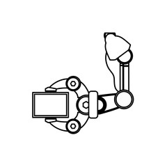 Robotic arm technology icon vector illustration graphic design