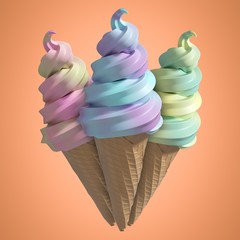 Composite image of 3d composite image of ice creams