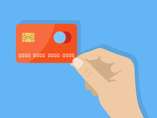 Hand Holding Credit Card Vector