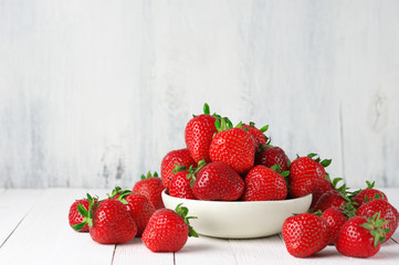 Strawberries in white bowl - 141451942