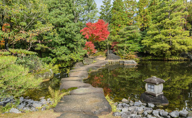Obraz premium Kokoen, traditional Japanese garden during autumn season in Himeji, Japan