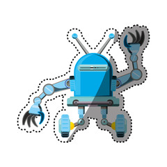 Robot machine technology icon vector illustration graphic design