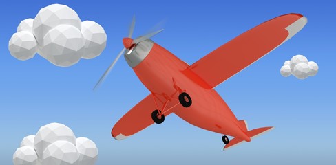 Composite image of red plane 3d