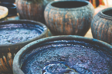 Indigo Dyed Yarns Pots