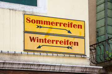 Fototapeta premium Schild 227 - Sommerreifen