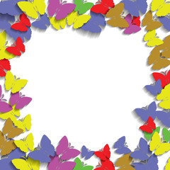 Frame with Colorful Butterflies