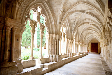 Obraz premium Galleries of Poblet Monastery