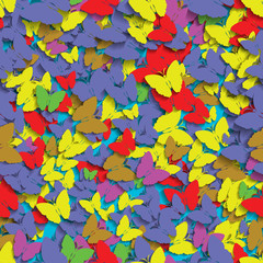 Fototapeta na wymiar Seamless Colorful Butterfly Background