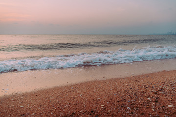 Waves on the beach  background