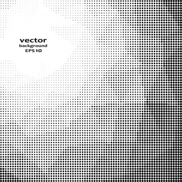 Vector illustration with halftone pattern. Black and white abstract vector background.