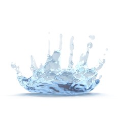 water splash isolated on white. 3D illustration