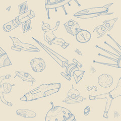 Hand drawn astronomy seamless pattern © Good Studio