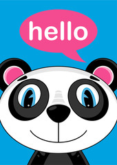 Cute Cartoon Hello Panda Bear
