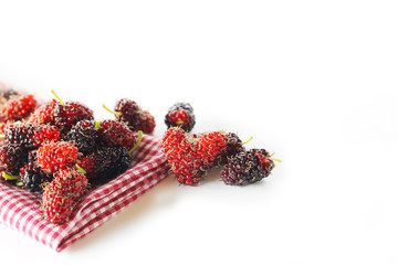 Mulberry fruit on white background                  