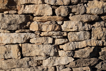 Fond de mur de pierre séche