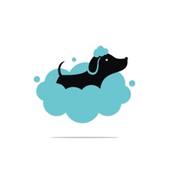 Dog wash logo vector