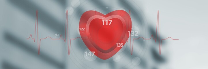 Composite image of application of heart rate 3d
