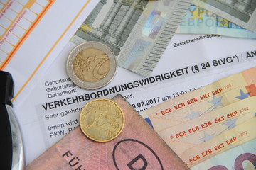 Bußgeldbescheid mit Führerschein