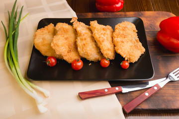 fried chicken, chicken in breadcrumbs