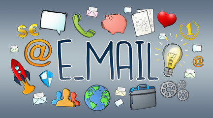 Manuscript e-mail contact text with icons