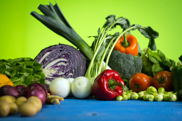 Various Vegetables diet products, Healthy food concept, Place for typography